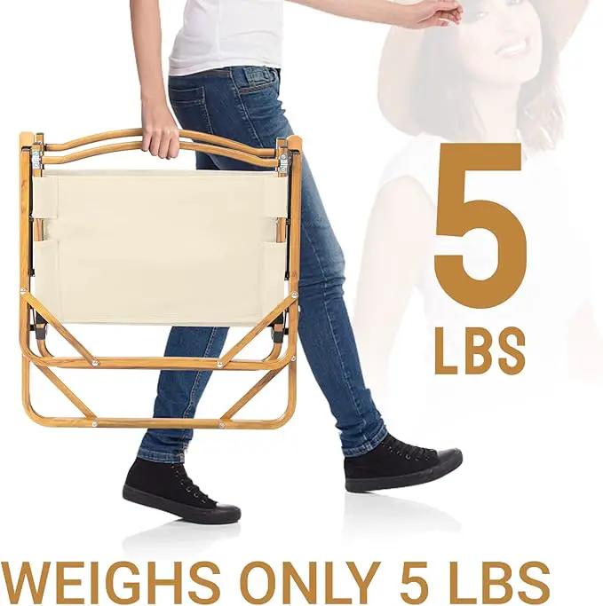 Outvita Portable Folding Camping Chair, 2pcs Ultralight Low Beach Chair, Durable Aluminum Frame Armchairs for Hiking Concert Fishing Picnic, Supports 225Lbs by GreenHaven Gardens
