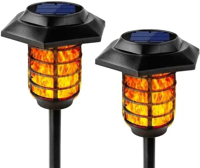 2Pack Solar Flame Lights Outdoor Solar Torch Lights Flickering Flame Solar Powered Auto On/Off Waterproof Security Path Lights for Walkway Garden Yard by GreenHaven Gardens