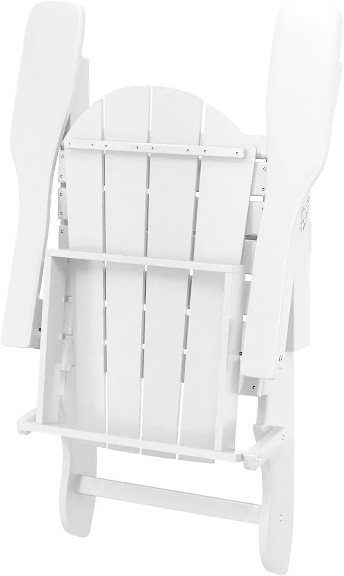 Westin Outdoors Laguna WO Home Furniture Adirondack Chair 4 PC Set Classic Outdoor Patio Folding Chair for Bon Fire Pit Lawn Backyard Beach Plastic Weather-Resistant (White) by GreenHaven Gardens