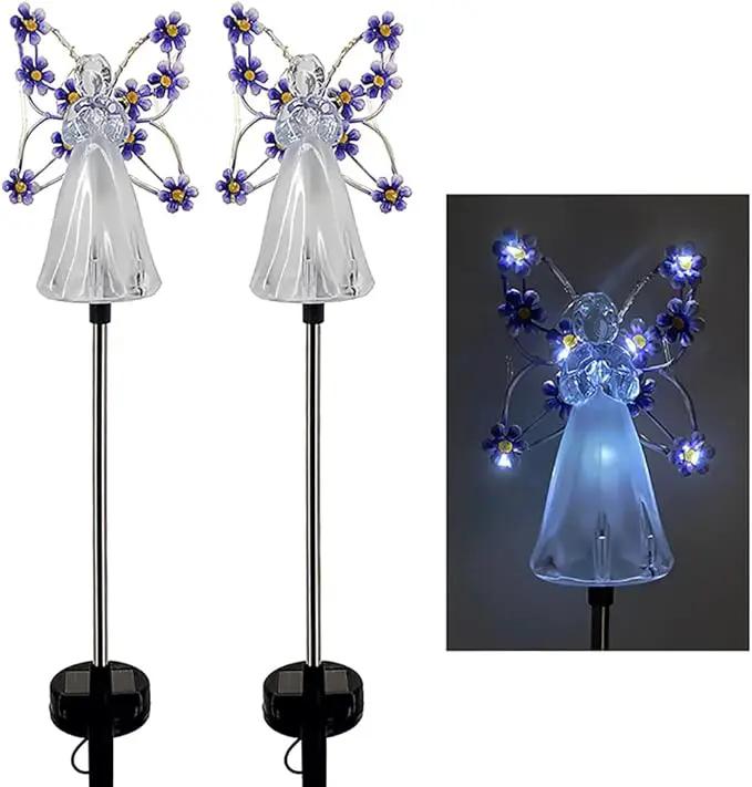 YWBL-WH 2PCS Angel Solar Lights LED Solar Garden Stake Lights Outdoor Garden Eternal Light Angel Decoration () by GreenHaven Gardens