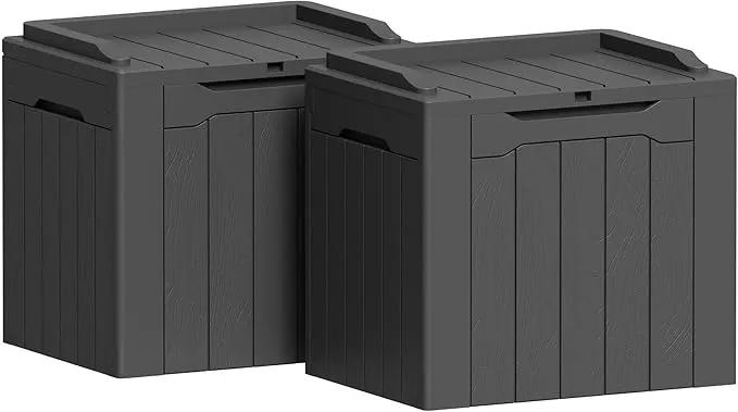 Greesum 31 Gallon Deck Box for Outside, All Weather Outdoor Storage Boxes for Patio Furniture Set, Package Delivery Box,Garden Tools, Gray(Set of 2) by GreenHaven Gardens