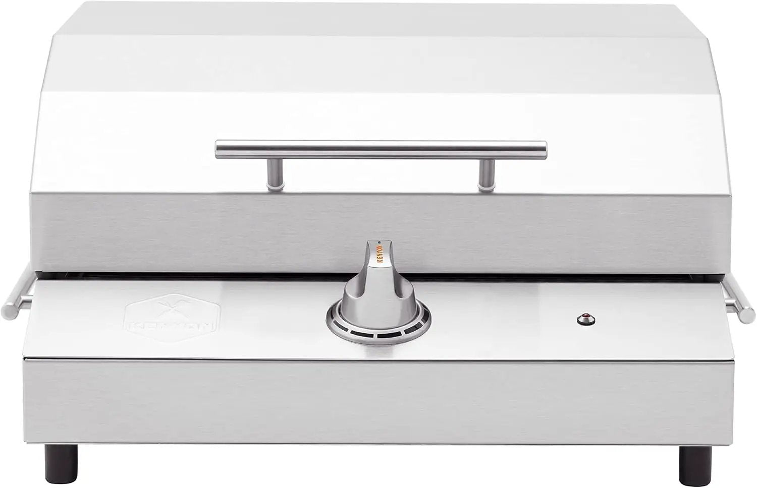 Kenyon G2 Portable Tabletop Electric Grill, 1440W Single Burner, Stainless Steel Body, Cast Aluminum Grate, UL Approved Grill For Indoor And Outdoor Use, Removable Lid, Dishwasher Safe, 120Volts by GreenHaven Gardens