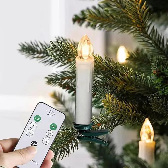 20 PCS Flickering Flameless Window Candle LED Christmas Tree Candle Lights Warm White Battery Operated Electric Taper Candles with Remote Perfect Timer for Home Garden Wedding Parties Decor by GreenHaven Gardens