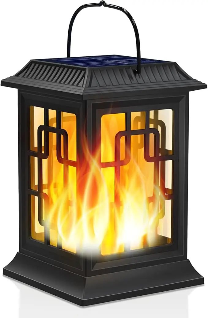 Solar Lanterns Outdoor Waterproof, Hanging Solar Lights for Outside Black Hanging Solar Powered Lantern Decorative for Garden Yard Patio, 1 Pack by GreenHaven Gardens