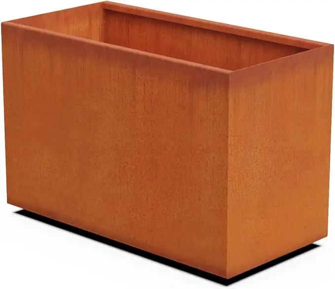 Tall Corten Steel Planter Box – 36x24 Inch Large Rectangular Planter for Outdoor Patios & Gardens | Heavy Duty Metal | Made in USA, Fully Assembled by GreenHaven Gardens
