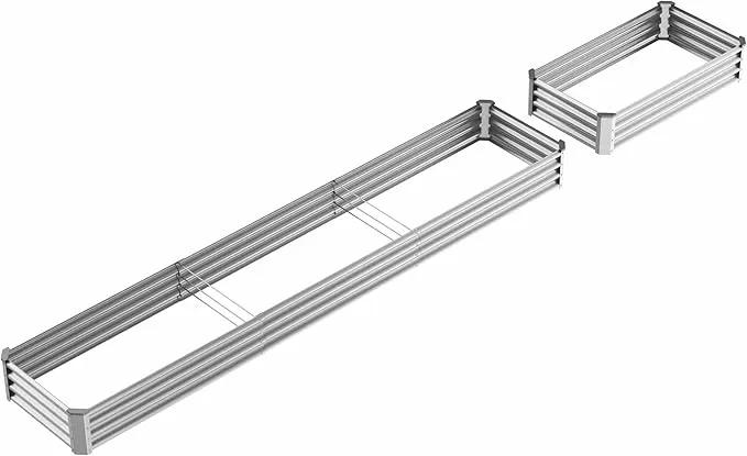 8X2X1FT-2P Galvanized Raised Garden Beds Outdoor // Planter Raised Beds for Gardening, Vegetables, Flowers, Large Metal Garden Box,Deep Plant Flower pots Outdoor. by GreenHaven Gardens