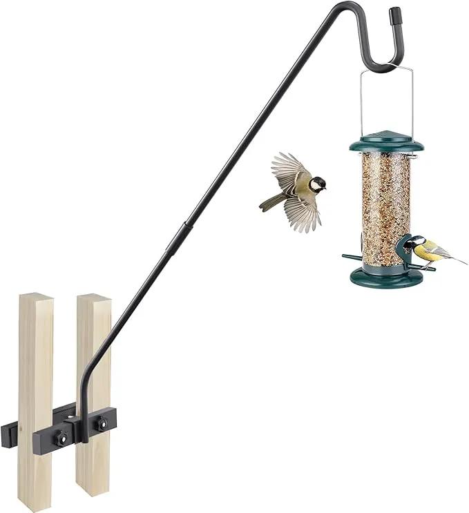 Deck Hook Railing Mount-Deck Railing Plant Hanger Outdoor，Metal Bird Feeder Hanger for Deck Railing,Fence Shepherds Hooks Pole Bracket for Hanging Hummingbird Feeder,Planter,Flower Baskets by GreenHaven Gardens