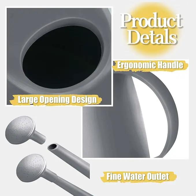 Watering Can for Indoor Plants, Small Watering Cans for House Plant Garden Flower, Long Spout Water Can for Outdoor Watering Plants 1. 8L 1/2 Gallon (Gray) by GreenHaven Gardens