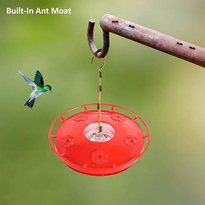 Hummingbird Feeders for Outdoors Hanging (2 Pack), 5 Feeding Ports 16 oz Plastic Hummingbird Feeder, Bee-Proof Leak-Proof No Drip, Easy to Clean with Cleaning Brushes by GreenHaven Gardens