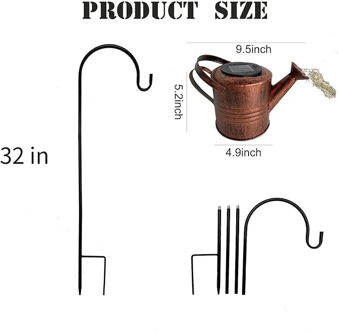 Watering Can LED String Lights - Stars Solar Shower Garden Lamp Decoration Waterproof Fairy Solar Light Ornament Copper Wire Bee Day Outdoors Hanging String Lamps Lawn Path(with Bracket) by GreenHaven Gardens