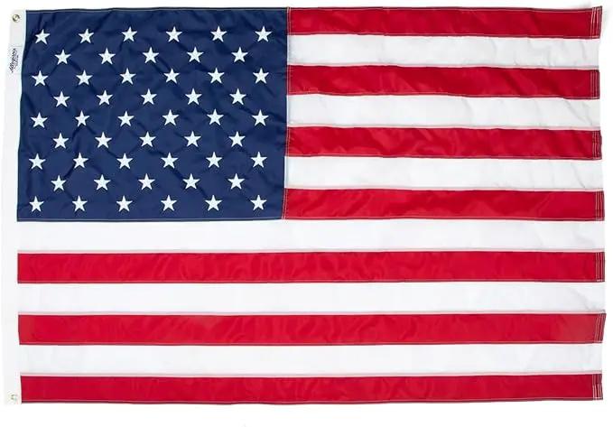 American Flag | American-Sourced Nylon Fabric, Embroidered Stars, Hand-Stitched | Proudly Made in USA (3' x 5') by GreenHaven Gardens