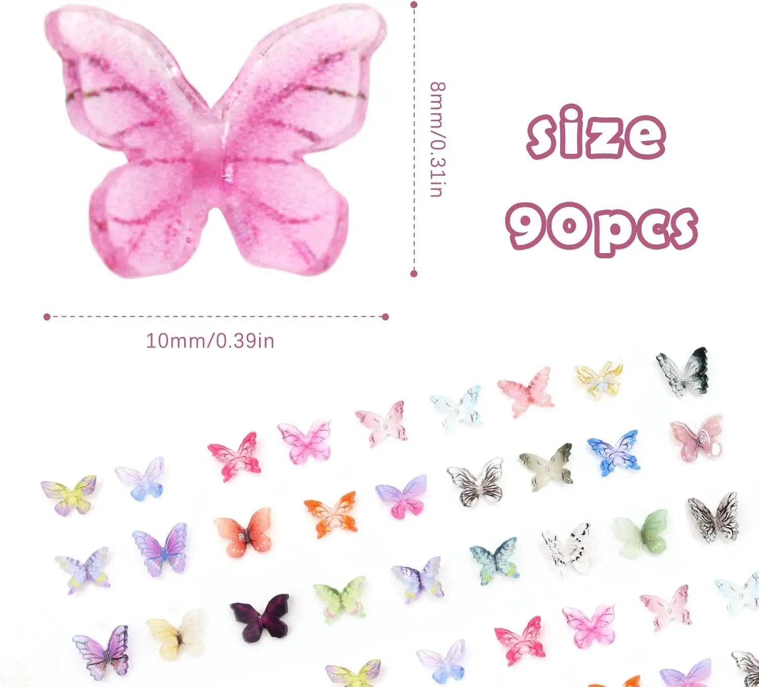90Pcs Mini Resin Butterflies, Miniature Little Butterfy Decoration, Tiny Butterflies for DIY Crafts, Mini Resin Animals Figurines for Fairy Garden Micro Landscaping Decor by GreenHaven Gardens