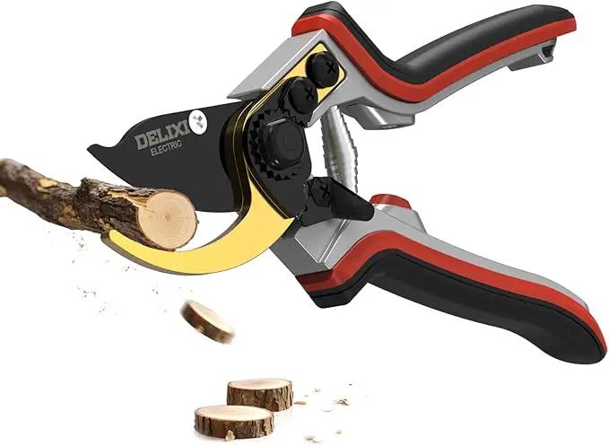 8.1" Pruning Shears for Gardening (Durable and Sharp Teflon-coated SK5 Blade)(Ergonomic Rubber Non-slip Handle) Bypass Garden Shears Up to 1 Inch Cut Capacity by GreenHaven Gardens