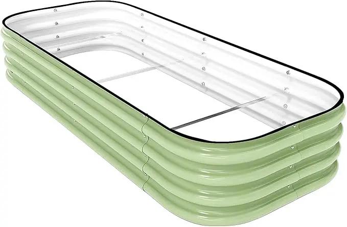 DaisyVibe Raised Garden Bed Kit, Planter Raised Garden Boxes Outdoor, Oval Large Metal Raised Garden Beds for Vegetables Flowers (Green, 5ftx2ftx1ft) by GreenHaven Gardens