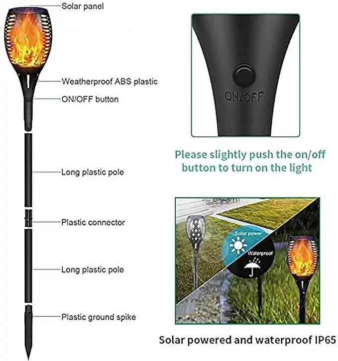 YoungPower Solar Outdoor Torch Lights Flickering Flame, 43" Outdoor Path Lights Waterproof Torch for Garden Yard Patio, 8 Pack by GreenHaven Gardens