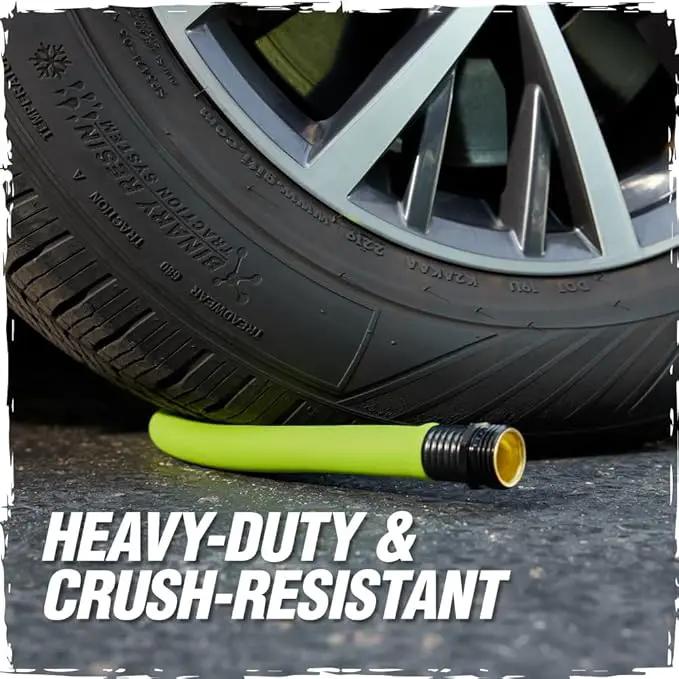 Rugged Rhino Heavy Duty Flexible Light Weight Garden Hose, 25ft x 5/8in, 4 Layer Leakproof Outdoor Gardening Tools, Watering Supplies, Powerful Water Pressure for Lawn, Flowers, Green Black by GreenHaven Gardens