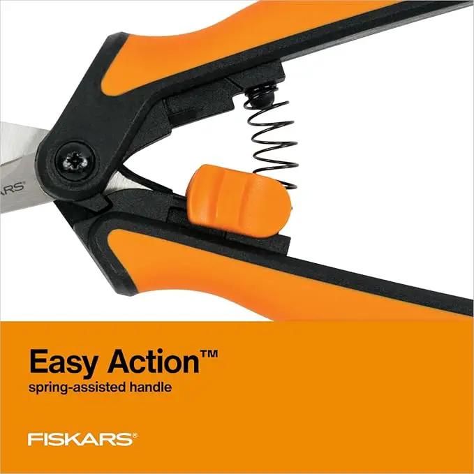 Fiskars 6" Pruning Scissors for Flower Stems, Herbs, Buds, and Small Plants, Garden Snips with Stainless Steel Blades, Gardening Trimmers with Comfortable Handle by GreenHaven Gardens