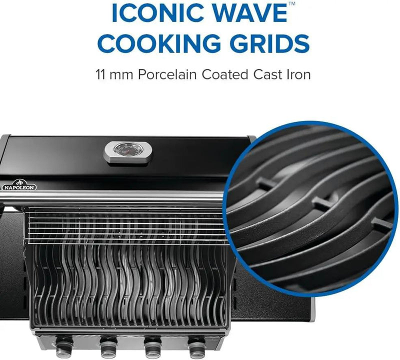 Napoleon Rogue 525 Natural Gas Grill, Black, Durable 4-Burner Cooking Surface by GreenHaven Gardens