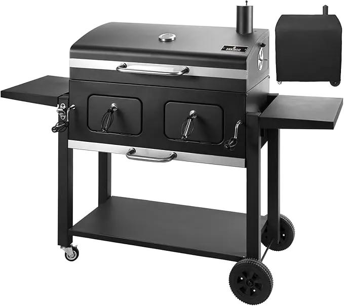 Charcoal Grill Outdoor BBQ Grill, Extra Large Cooking Area 794 Square Inches with Two Individual & Adjustable Charcoal Tray, Foldable Side Tables for Outdoor Cooking Backyard Camping Picnics By DNKMOR by GreenHaven Gardens