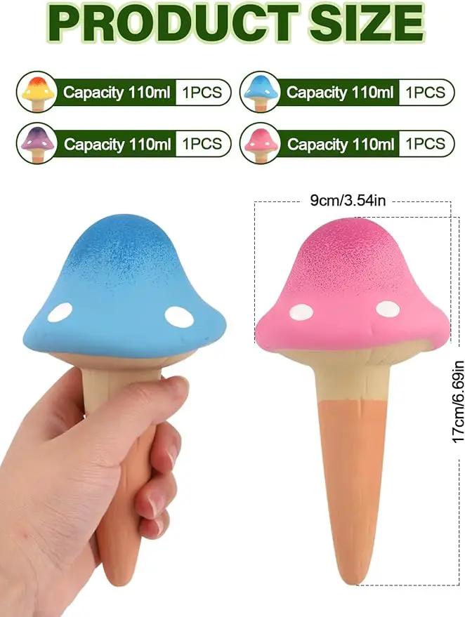 Kalolary 4Pcs Plant Watering Globes, Self Watering Spikes Terracotta Drip Water Stakes Irrigation Watering Bulbs for Pot, Indoor, Outdoor, Vacation (Gradient Mushroom) by GreenHaven Gardens