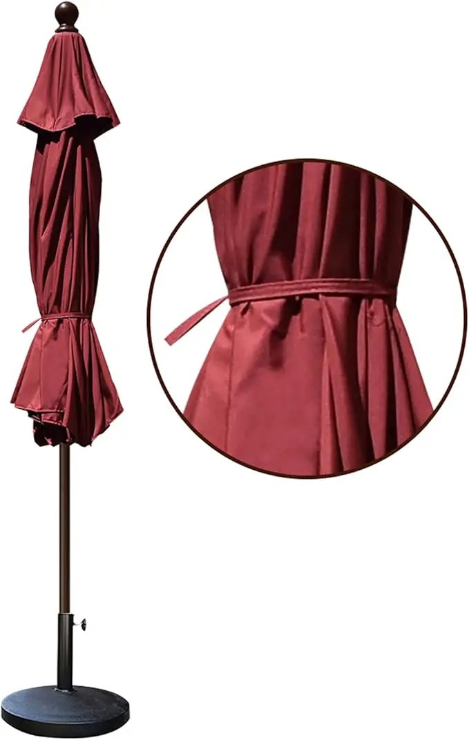 EliteShade USA 10-Year-Non-Fading 9Ft Market Umbrella Patio Umbrella Outdoor Table Umbrella with Ventilation, Burgundy by GreenHaven Gardens