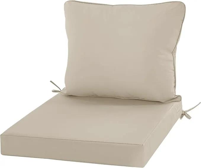 19"x19" Outdoor Cushion for Patio Furniture – Water-Repellent & Fade-Resistant Patio Chair Cushion for Garden, Deck, or Porch – Cream by GreenHaven Gardens