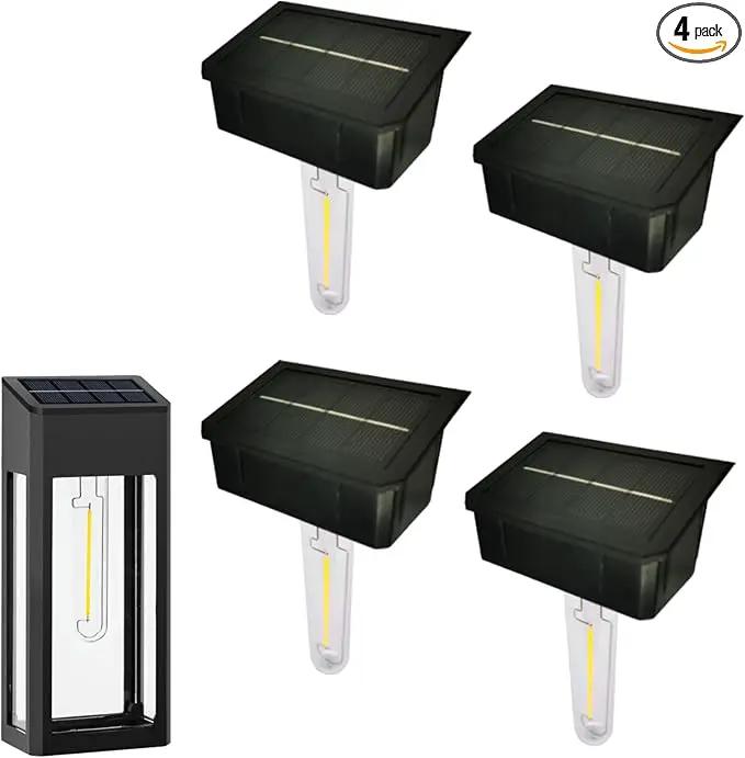 GOODFOEVER 4 Pack Solar Lights for Outdoor Fence and Wall, Waterproof by GreenHaven Gardens