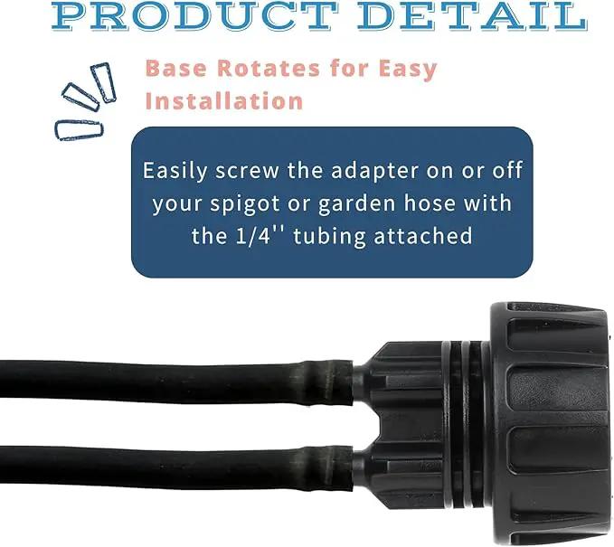 8pcs Garden Hose Adapters, 3/4'' Faucet Convert to 1/4'' Drip Irrigation Tubing, Drip Irrigation Hose Connectors for Outdoor Watering, Fittings with 8pcs Rubber Washers (2 Barbs) by GreenHaven Gardens