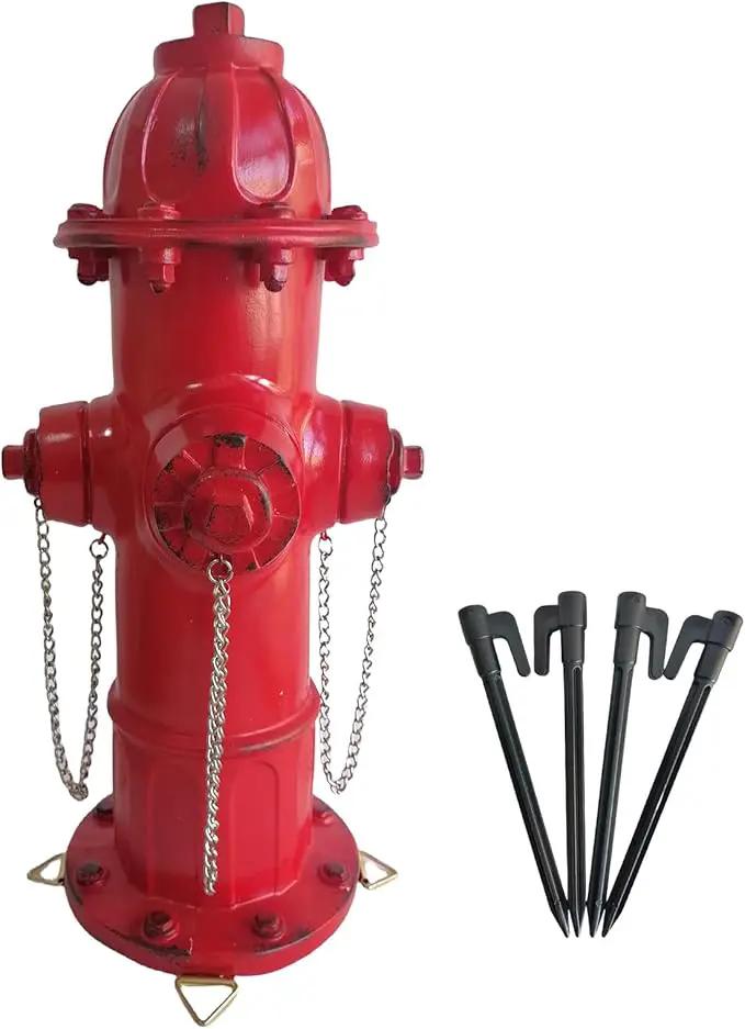 Fire Hydrant for Dogs to Pee On: Dog Fire Hydrant Pee Post Outdoor - 13" Training Post Statue for Yard Garden (Red) by GreenHaven Gardens