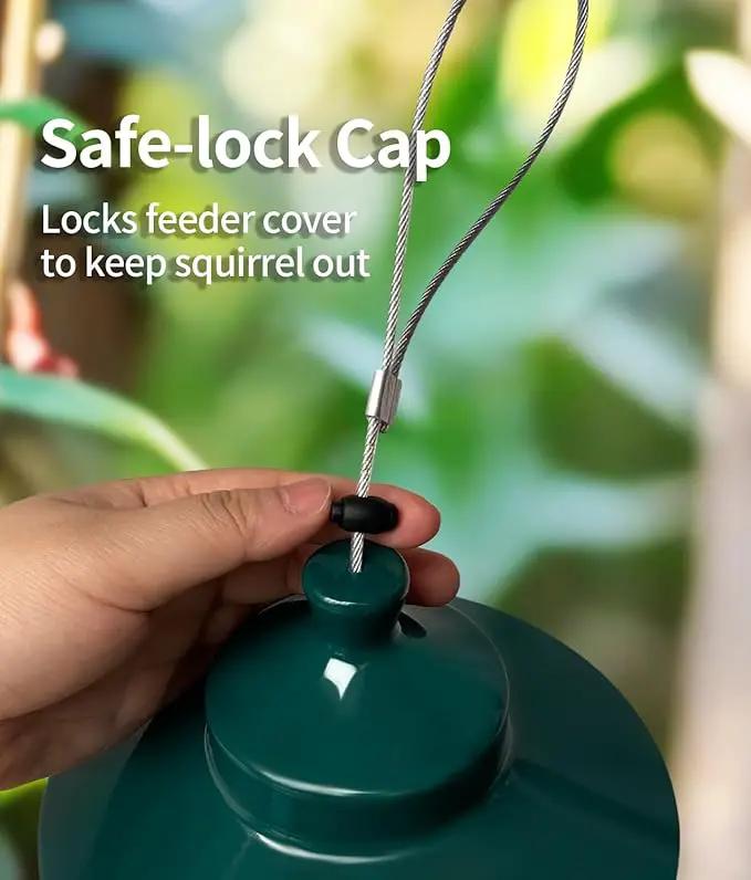 Bird Feeder for Outdoors: Squirrel Proof Bird Feeders, Gravity Sense Squirrel Proof Wild Bird Feeders for Finch Cardinal Chickadee, 4.8LB Large Capacity Hanging Birdfeeder by GreenHaven Gardens