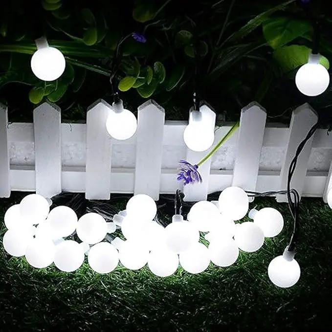 Globe Ball Fairy Lights, 50 LEDs 23ft/7M Solar Led Globe String Lights Waterproof with Two Lighting Modes for Garden Outdoor Party Christmas Decoration (Cold White) by GreenHaven Gardens