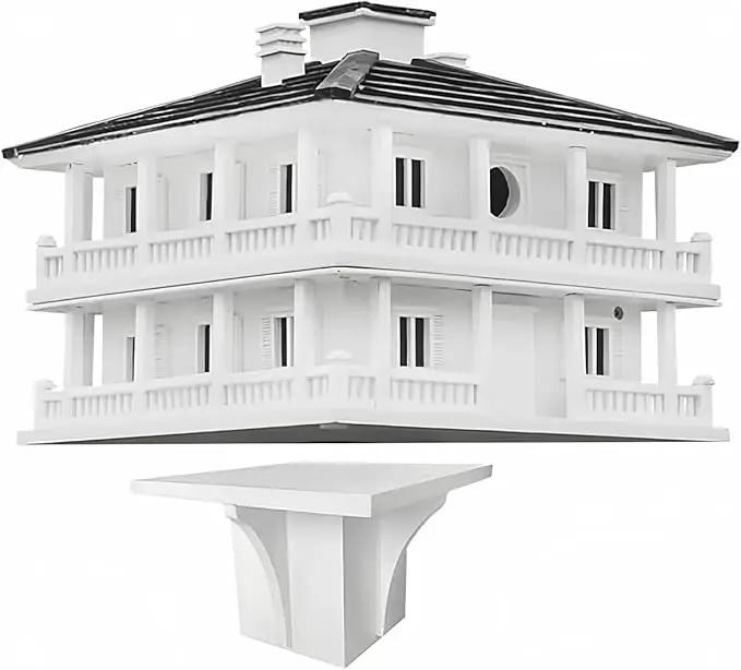 Clubhouse Bird House with Decorative Post Mounting Bracket