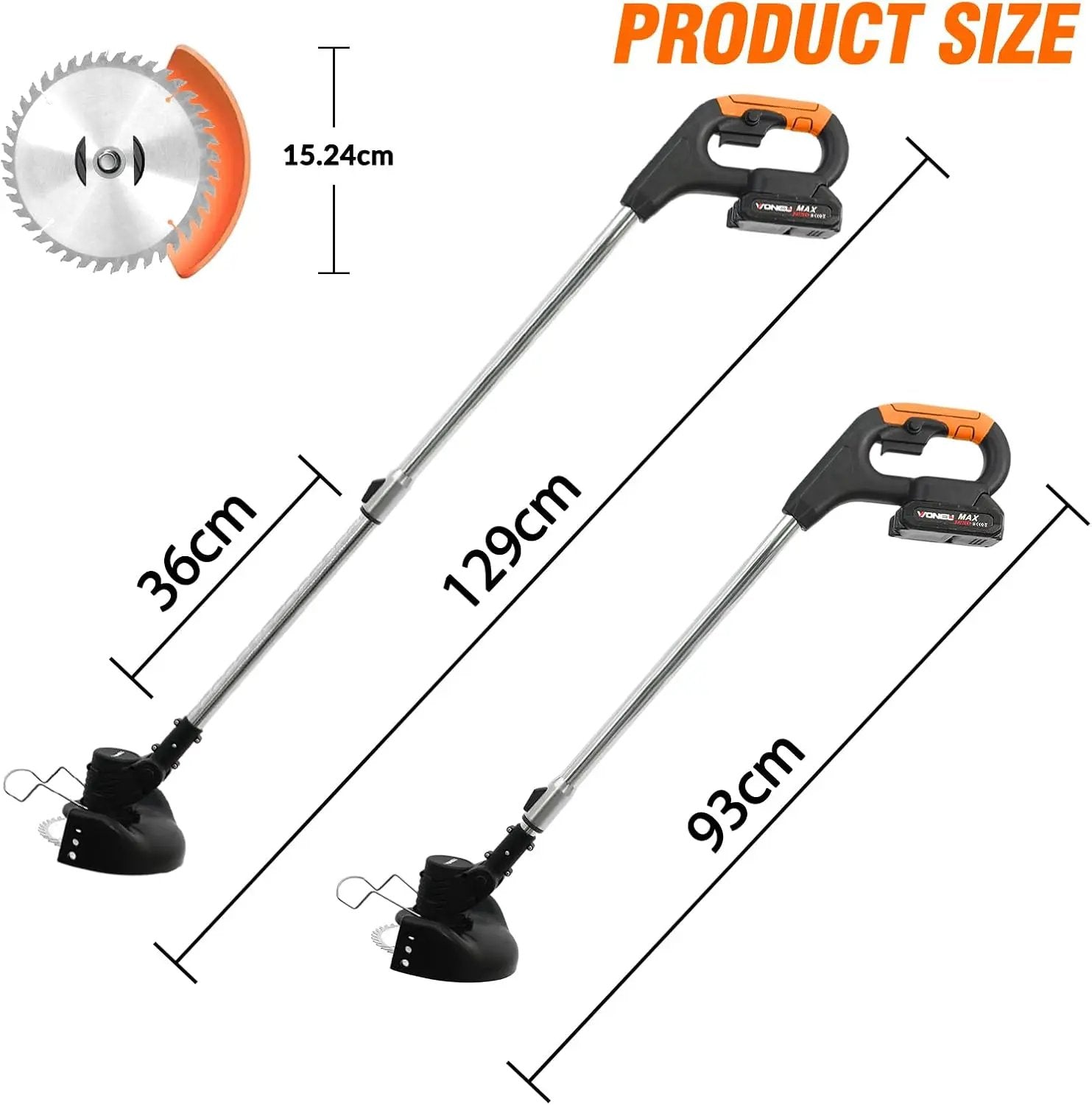 ALSO GO 21V Electric Weed Eater with Wheels,Cordless Battery Weed Wacker with Charger, 3 in 1 Brush Cutter/String Trimmer/Grass Trimmer/Lawn Mower,Edger for Garden and Yard Lawn,2 Batteries Include by GreenHaven Gardens