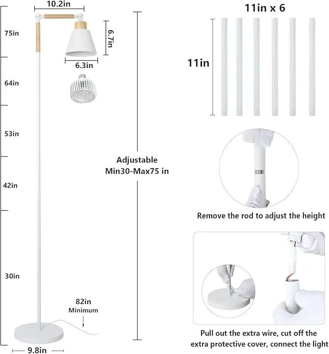 HMVPL Grow Lights for Indoor Plants Full Spectrum, Plant Lights for Indoor Growing with 20W COB Grow Light Blub, 4/8/12H Timer, Standing Tall Grow Lamp for Middle Large Plants(75'', Height Adjustable) by GreenHaven Gardens