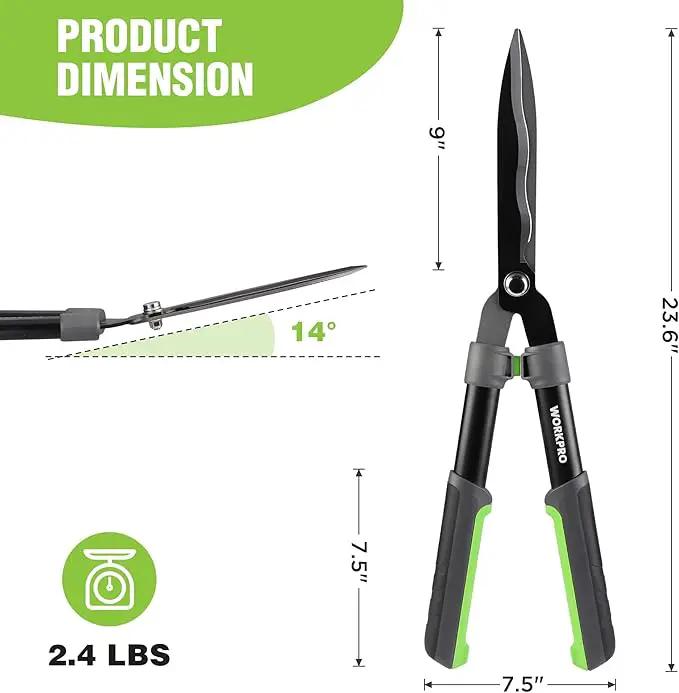 WORKPRO Garden Hedge Shears, 23" Manual Hedge Clippers, Professional Bush Cutter, Gardening Pruners Scissors, Hedge Trimmers, Shears Gardening Tools for Pruning Borders & Shrubs by GreenHaven Gardens