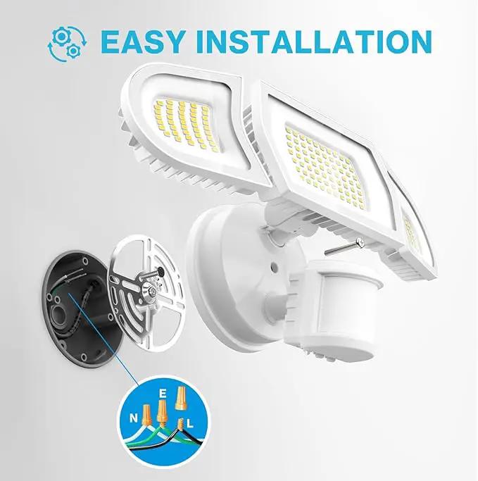 Olafus 100W LED Security Light Motion Sensor Outdoor Light, 2 Pack Motion Flood Light Dusk to Dawn, 9000LM Super Bright 6500K Exterior Motion Detector Floodlight for Garage Yard Porch Eave IP65, White by GreenHaven Gardens