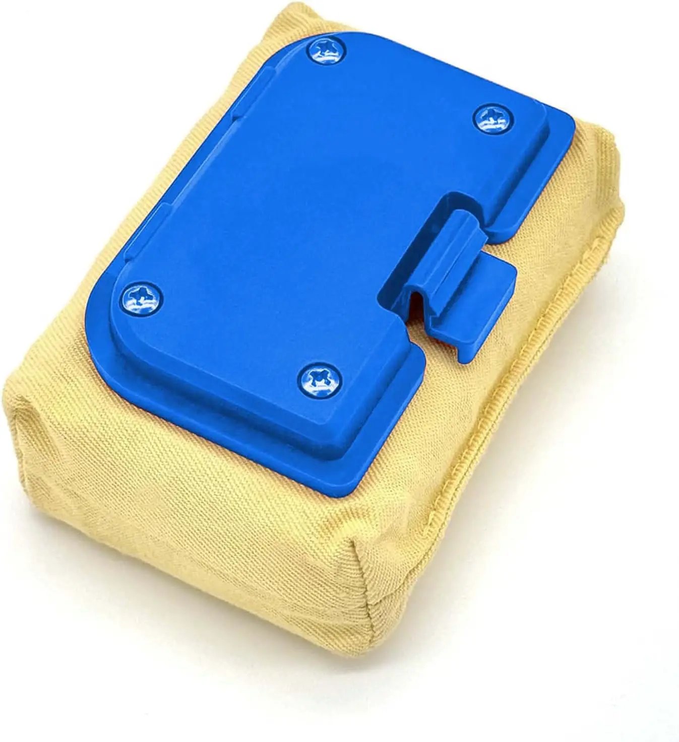 Blue Grill Brush Bristle Free, Replaceable BBQ Cleaning Head Accessories Cleaner, Yellow Wavy Pad Perfect for Stainless Steel, Porcelain, Cast Iron Grates Round Rectangle Grates by GreenHaven Gardens