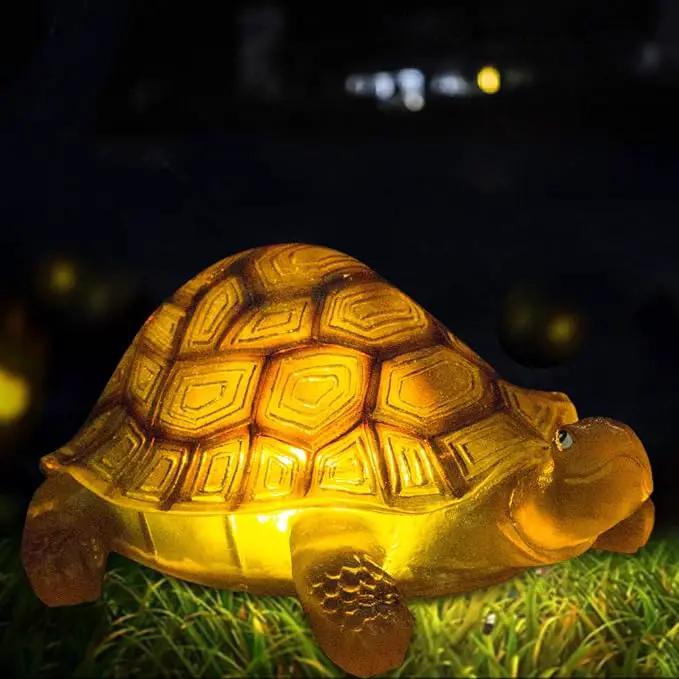 Solar Turtle Lights Deck Decorative Lighting Statue Lawn Patio Backyard Outdoor Garden Decoration Housewarming Gift by GreenHaven Gardens
