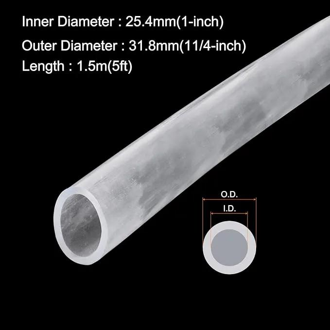 1" x 1 1/4" Clear Plastic PVC Tubing 5ft Flexible Hybrid Vinyl Tube, [for Garden Irrigation, Water Hose, Fish Tank, Aquarium] - 25.4x31.8mm by GreenHaven Gardens