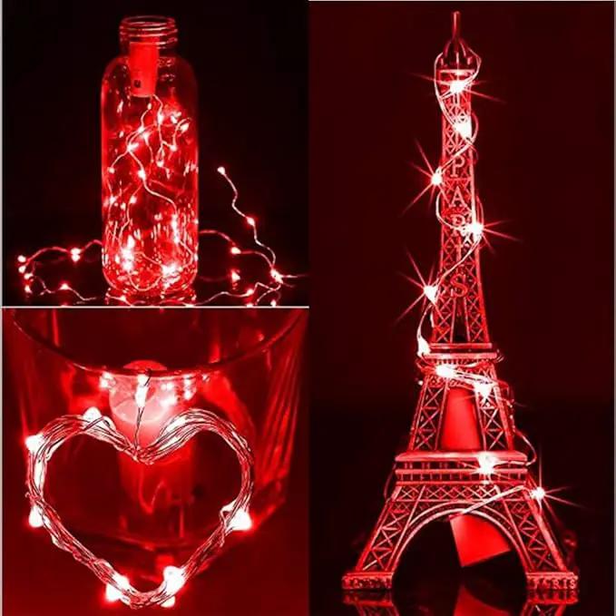 YEGUO 4 Pack Red Solar Fairy Lights Outdoor Waterproof, Each 33ft 100 LED String Light, 8 Modes Silver Wire by GreenHaven Gardens