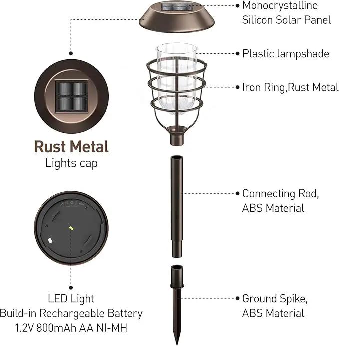 KOOPER Solar Pathway Lights Outdoor, Solar Lights Outdoor, 6 Pack Metal IP65 Waterproof Bright LED Solar Lights for Walkway Garden Yard Patio Decoration, White Light by GreenHaven Gardens