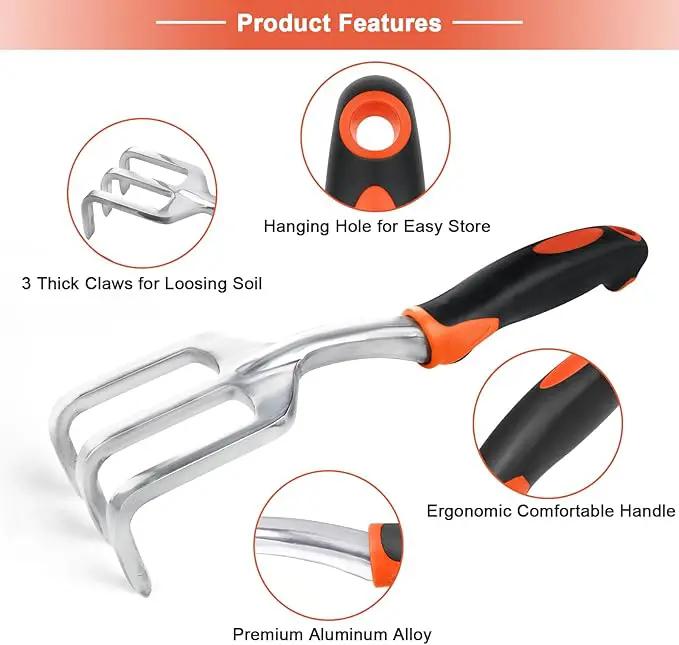 Garden Tool Set, 2 Pack Heavy Duty Gardening Tools Set Include Garden Shovel and Hand Rake Claw Tool with Ergonomic Handle, Small Gardening Hand Tools for Digging Weeding Planting Transplanting by GreenHaven Gardens