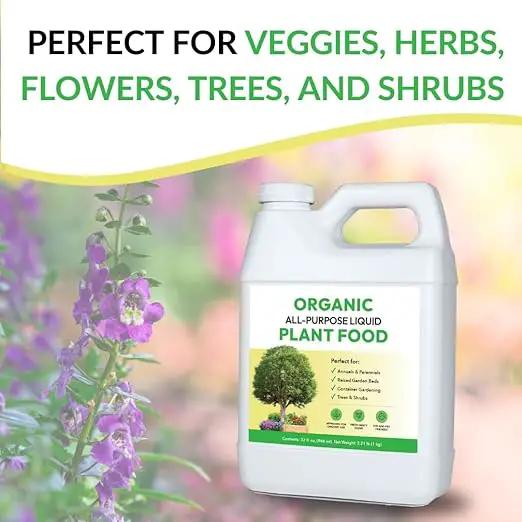 FOOP Organic All-Purpose Liquid Plant Food - Use on All Outdoor Plants: Flower Beds, Vegetable Gardens, Container Gardening | Concentrated Liquid Fertilizer (1 Gallon, 2 Pack, Mixes to 256 Gallons) by GreenHaven Gardens