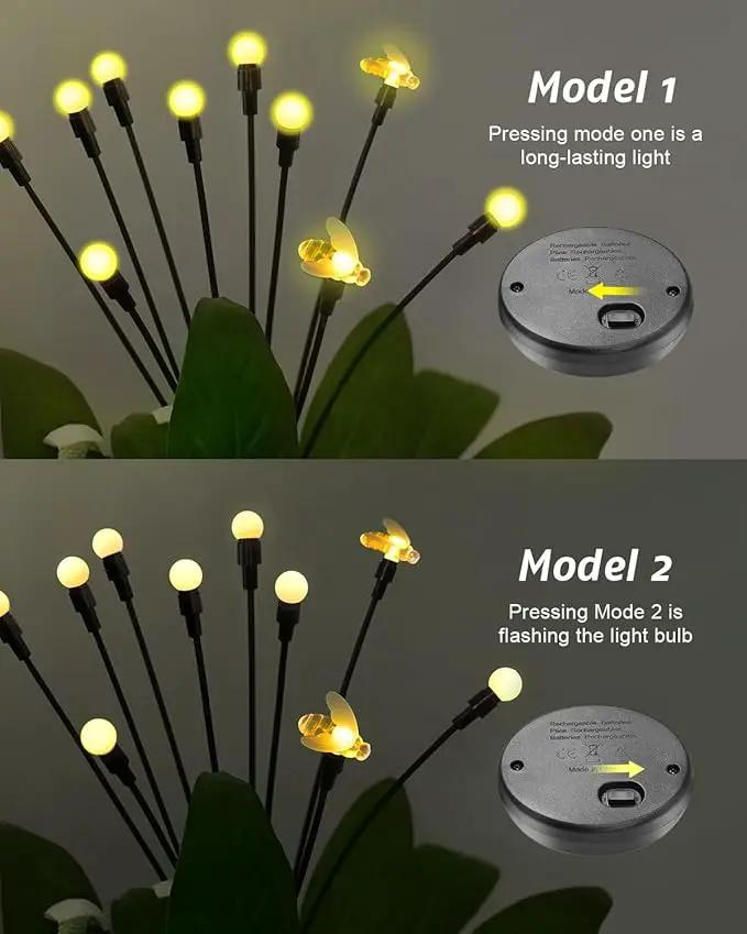 Solar Garden Lights 2024 Upgraded 40 LED Firefly Lights Solar Outdoor Sway by Wind for Patio Pathway Decoration 2+8 Warm White (Bees 4 Pack)… by GreenHaven Gardens