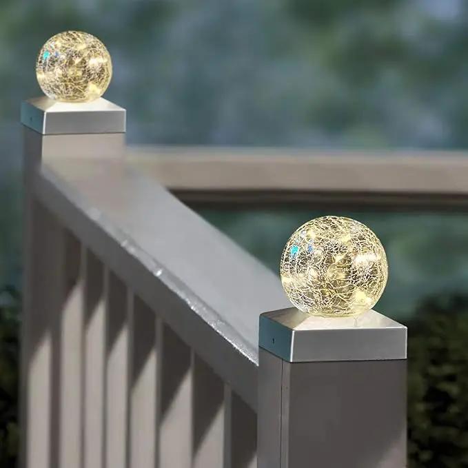 Solar Post Lights - Outdoor Post Cap Light for Fence Deck or Patio Garden Decoration Solar Powered Caps, LED Lighting, Lamp Fits 4x4 in - Warm White 4 Pack by GreenHaven Gardens