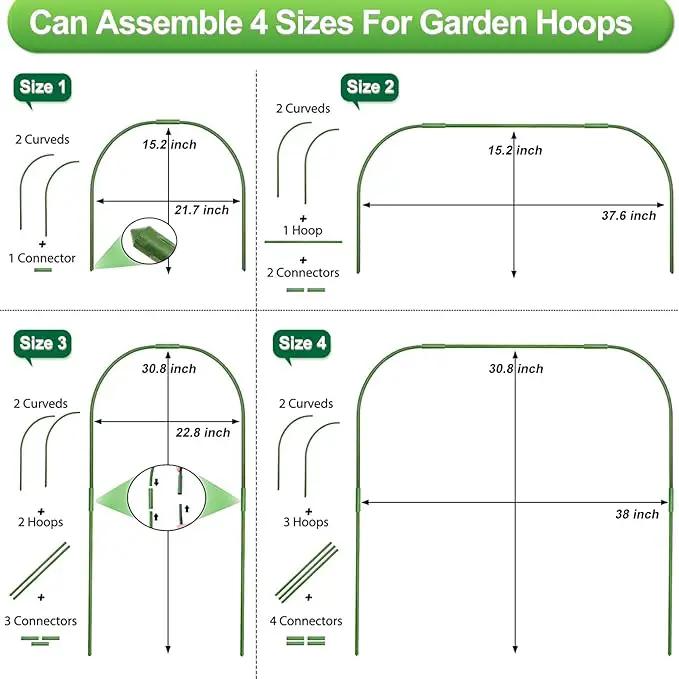 Garden Netting Kit, 10X30 Ft Garden Ultra Fine Mesh Net Bird Barrier Protection with Garden Hoops for Protect Garden Vegetables Flowers Shrubs Fruit Trees Indoors & Outdoors Plant Beds Greenhouse by GreenHaven Gardens