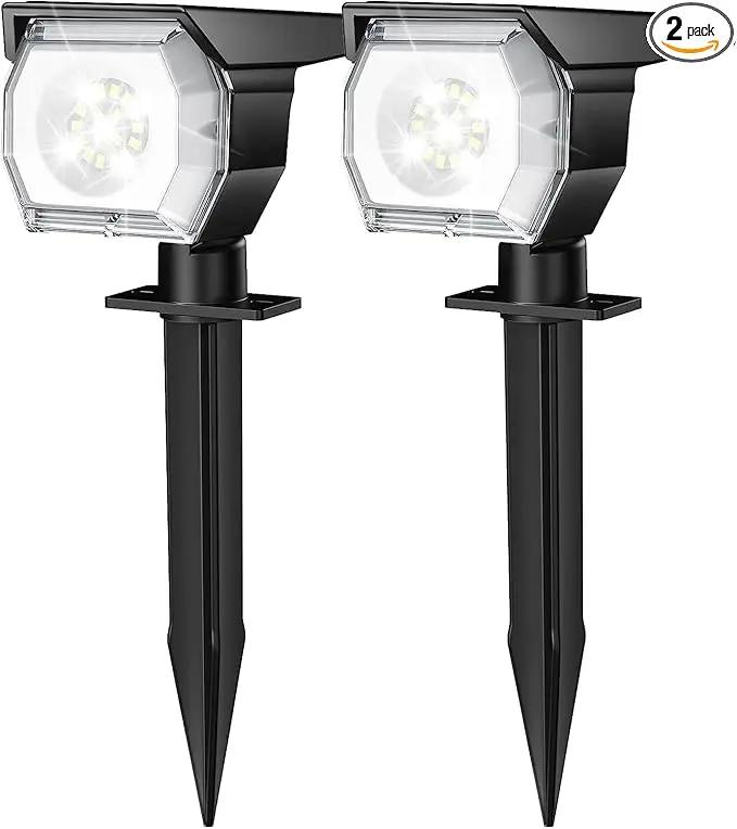 EIUIO Solar Outdoor Lights, 3 Lighting Modes Solar Spot Lights Outdoor with Auto On/Off, Waterproof Landscape Lighting for Garden Yard Pathway by GreenHaven Gardens