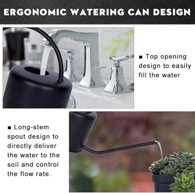 Remiawy Watering Can Indoor Outdoor Stainless Steel Watering Cans for House Plants Long Spout Water Can for Succulent Bonsai Garden Flower(40oz/1300ml) by GreenHaven Gardens