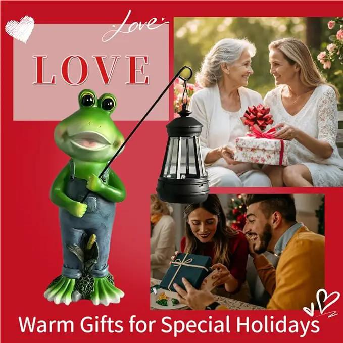 Cute Cowboy Frog Garden Statue for Mom - Unique Outdoor Decor, Waterproof Resin, Perfect for Garden, Yard, Lawn Decoration, Top by GreenHaven Gardens
