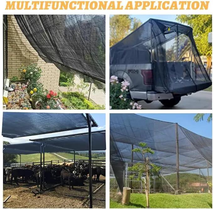 Cool Area 55% 6.5x10ft Sunblock Shade Cloth Cover Mesh UV Resistant Net for Garden Flower Plant Greenhouse, Black by GreenHaven Gardens